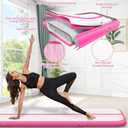 Air Mat Tumble Track, Gymnastics Mats Tumbling Track with Electric Air Pump for Home Use Cheerleading Training Kids Gym Yoga, Pink 10FT