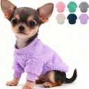 Dog Sweater for Small Dogs Girl Boy, Winter Fleece Teacup Dog Sweaters, Cute Puppy Clothes Warm Soft Pet Outfit Apparel (Purple, X-Small)