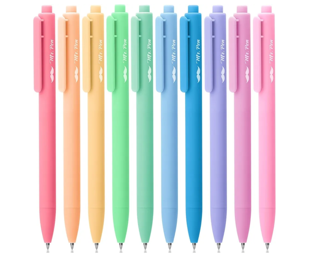 Mr. Pen– Customizable Retractable Gel Pens, Personalized with Logo or Text, UV Printed, Fine Point 0.7mm, Pastel Colors, Bulk Customized Gel Pens for Business, Schools, Events