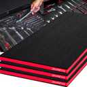 ONREVA Tool Box Foam 22x20x1 inch 3Pack, Foam Inserts for Cases, Polyethylene Storage Sheets for Toolbox Hard Case, Tool Shadow Insert, Kaizen Organizer Sheet, Black with Red