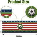 Soccer Table Runner, World Cup Soccer Party Decorations, Table Runner for Dining & Kitchen Tables, Home Decor with Soccer Stripe Star Pattern (70.87"11.81")
