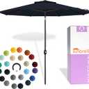 Umbrellas Lean - 10 Ft Patio Umbrella, Canvas Navy Canopy