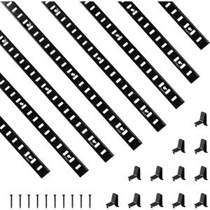 Adjustable Shelf Bracket 40 Inch 8 Pack Black Shelf Pilaster Strips Shelf Rail Shelf Track Adjustable Wall Shelves Shelf Standards and Supports for Cabinet Closet Organization