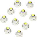 WLJH White Dash Indicator Light A/C Climate Heater Control Switch Led Bulbs Kit Compatible For Camry Corolla Tacoma Matrix, Pack of 10