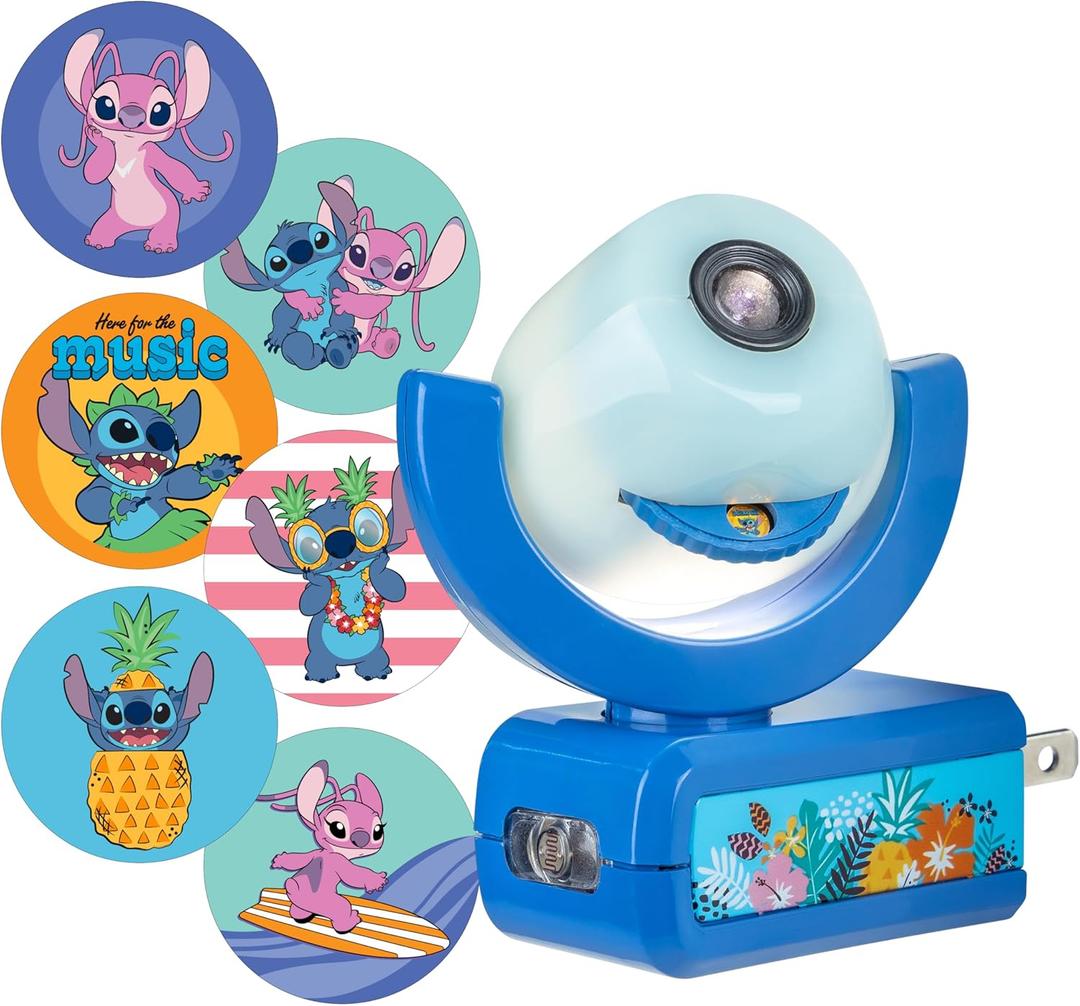 Projectables Disney Lilo and Stitch LED Kids Night Light, Projector, Plug-in, Dusk-to-Dawn, UL-Listed, Ideal for Hallway, Bedroom, Nursery, Playroom, Gaming Room, 84867 (1 Pack)