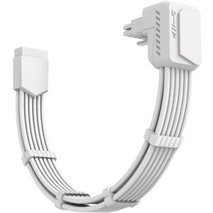 EZDIY-FAB Shield PCIE 5.1 GPU Extension Cable with 90 Degree 12V-2x6 Angle Adapter,16pin (12+4) 12VHPWR PCIe 5.1 PSU Cable Extension for RTX 40/50 Series with Combs-Reverse Type-White