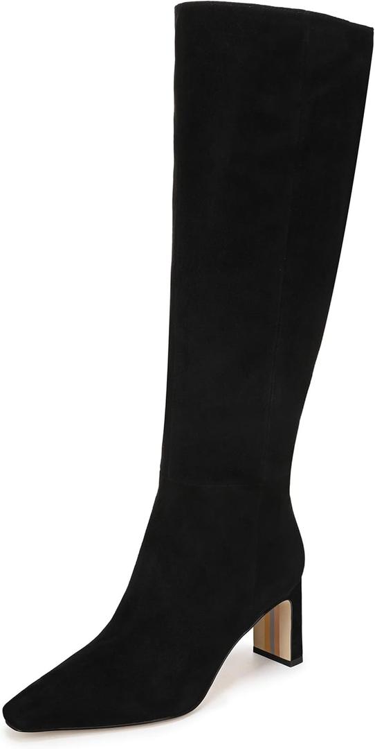 Sam Edelman Women's Sylvia Boots (6.5 Wide, Black Suede Extra Wide Calf)