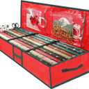 10 x Christmas Gift Wrapping Paper Organizer Storage Bags,Plastic Container for Holiday Supplies & Accessories, Gift Bag Organizer, Under Bed Wrapping Paper Storage (Red)
