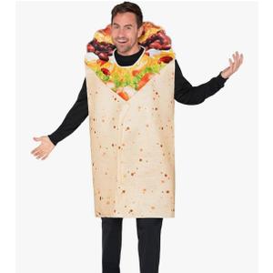 Spooktacular Creations Men Burrito Costume Adult, Fun Food Outfit Set Halloween Costumes Party, Cosplay Party Size S