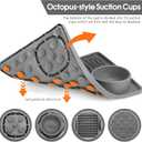 Dog Lick Mat for Small Dogs Cats, 13.8 x 9 Inches Silicone Slow Feeder Dog Licking Mat with Bowls, Peanut Butter Feeding Mat for Anxiety Relief, Reduce Boredom, Improve Eating Habit (Grey)