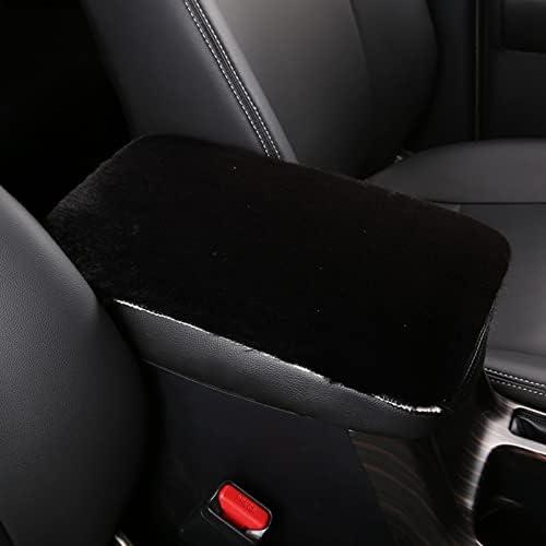 Silence Shopping Fluffy Furry Armrest Cover for Car, Auto Center Console Cover Pad Car Soft Console Pad Wool Fur Armrest Seat Box Cover Protector Universal Fit for Most Vehicle, SUV (Black)