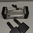 Electric Griddle Indoor Grill Small Korean BBQ Grill, Mini Electric Grill Outdoor with 2 Raclette Cheese Pan for Indoor Cooking Non-Stick Removable Plate, 350W Black Ideal for Home Apartment Cooking