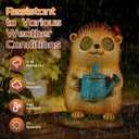 Garden Statues Hedgehog with Solar Moving LED Eyes Outdoor Animal Figurines Decorations for Patio Yard Lawn Ornaments Gifts for Birthday Easter Housewarming (Hedgehog)