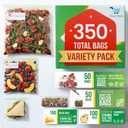 Baggies Variety Size Pack 350 Count Food Storage Variety Pack with 50 Gallon Freezer Bags, 50 Quart Freezer Bags, 100 Sandwich Bags & 150 Snack Bags Heavy Duty Resealable Freezer Storage Bags