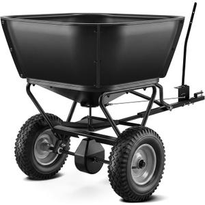 Pull Behind Broadcast Spreader, Fertilizer Spreaders for Lawn Seed Spreader
130 lb Hopper Capacity with Extended Easy-Reach Hitch and 12 Ft Spread Width, Spreaders for Riding Mower, ATV & Tractor