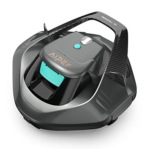 AIPER Seagull SE Cordless Robotic Pool Cleaner, Pool Vacuum Lasts 90 Mins, LED Indicator, Self-Parking, Ideal for Above Ground Pools up to 860 Sq.ft - Gray