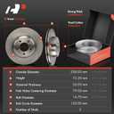 A-Premium 13.31 In (338mm) Front Vented Brake Rotors and Ceramic Pads Kit