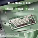 Redragon K681 Pro Wireless Mechanical Keyboard, Gasket Mounted RGB Gaming Keyboard with Volume Knob, MDA-Profile, Pre-Lubed Linear Switches, 81 Keys 75 Tri-Mode Hot Swappable for PC/Xbox/PS (Matcha)