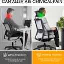 The Office Chair Headrest Attachment, Can Adjust the Height, Inclination, and Distance Between The Front and Back.Mesh Headrest is Suitable for Ergonomic Office Chairs(Black)