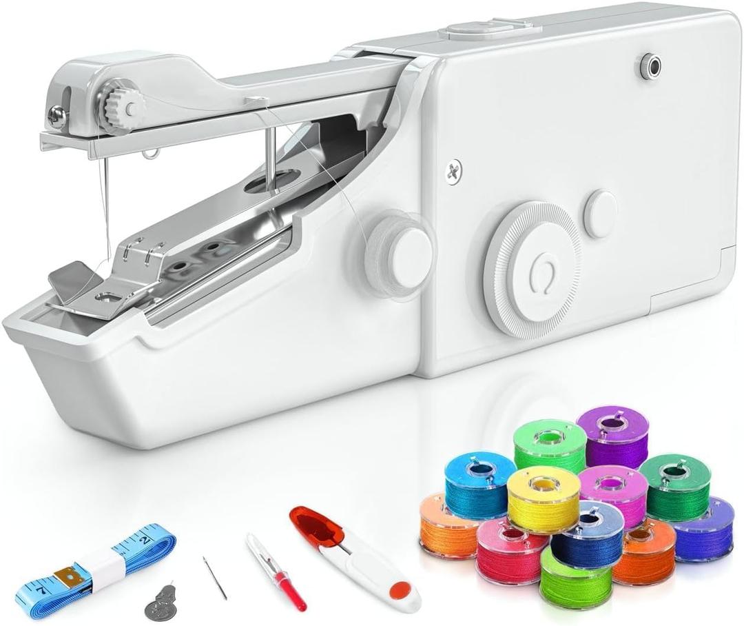 Handheld Sewing Machine, Portable Sewing Machine, Mini Sewing Professional Cordless Sewing Handheld Tool - Quick Stitch Tool for Fabric, Clothing, or Kids Cloth, Home and Travel Use