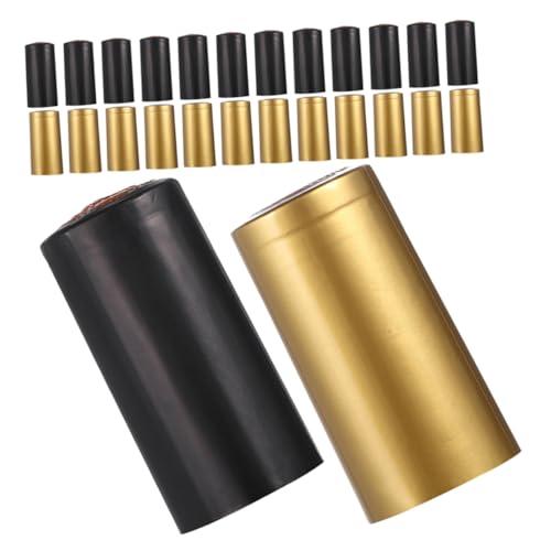GLEAVI 30Pcs Heat Shrink Capsules for Wine Bottles Elegant Bottle Seal Shrink Wraps Smooth Fit for Various Heating Tools for Wineries and Home Storage Mix Gold,Black