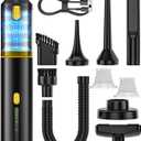 Car Vacuum Portable Cordless Handheld Vacuum Cleaner 4-in-1 Mini Cordless Vacuum with 2 Suction Modes and 16800pa Suction Power Blowing & Inflating 2 Modes Handheld Vacuum for Car, Desk, Keyboards (Yellow)