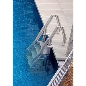 Adjustable 24 Inch in-Pool Step Ladder for Above Ground Pools, White ?for Above-Ground Pool (1 Pcs), Shipping from The USA