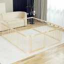 Baby Playpen Play Fence Gate Play Pen Wood Large,Playpens for Babies and Toddlers Kids Indoor,Baby Play Yards Gym 140x200x61 cm