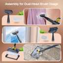 Steam Mop with Detachable Handheld Steam Cleaner, 10-in-1 Multi Accessories, Quick 10s Heat, 350ml and 2-Level Steamer for Cleaning Floor, Carpet, BBQ Grill, Tile, and Grout, Gray