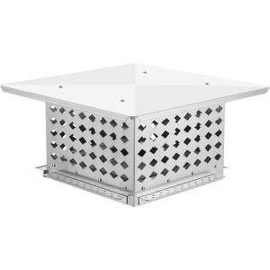 GarveeTech 13"x13" Chimney Cap, 304 Stainless Steel Animal Leaves Guard, Easy Bolt-On Install No Tools, Adjustable Metal Strips Bolts Screws, Coastal Rain Guard Oil/Coal Flue, Roof Protector