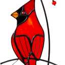 Stained Glass Red Cardinal Memorial Gifts for Women - Handcrafted Stained Glass Suncatcher Window Hanging, Red Cardinals on a Branch for Bird Lover, Bird Decor Gift for Mom
