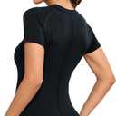 MathCat Seamless Workout Tops for Women, Short Sleeve Compression Athletic Shirts Soft Yoga Gym Tops, Medium