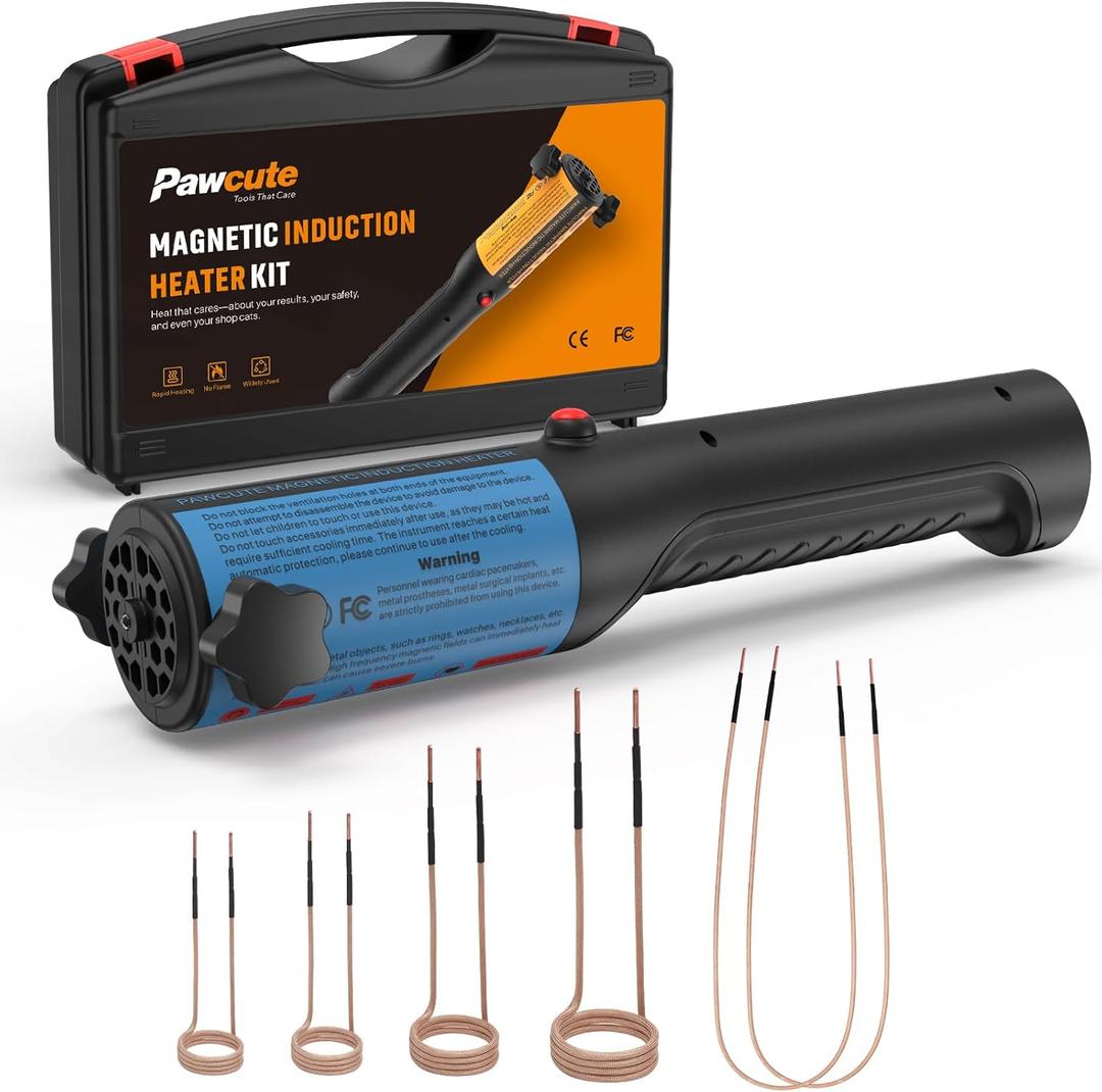 Induction Heater 1200W for Bolt Removal, Magnetic Heating Tool with 6 Coils, Handheld Heat Tool for Rusty Nuts and Bolts, Blue