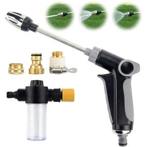 Turn Any Hose Into A High Pressure Water Cleaning Jet, Jet Nozzle High Pressure Hose Nozzle, Heavy Duty Garden Hose Nozzle Watering Sprayer for Cleaning Yard Car