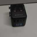 Universal Travel Adapter, International Travel Plug Adapter with 2 USB-C 2 USB-A Ports, with Extra 2 Prong AC Outlet All in One Portable Socket, for USA, UK, EU, AU 224+ Countries (Black), 2C+2A 17W