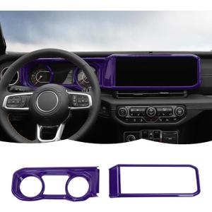 RT-TCZ Dashboard Cover Navigation GPS Trim Cover Decoration Interior Accessories Compatible with Jeep Wrangler JL JLU & Gladiator JT 2024+,Purple