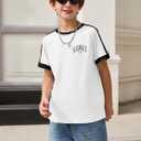 Boys Los Angeles California T Shirts Kids Fashion Short Sleeve Graphic Tees Casual Tops 5-14 Years (White)
