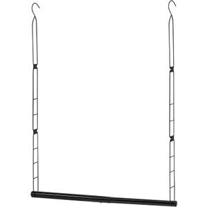 STORAGE MANIAC Hanging Closet Rod, Adjustable Width and Height Closet Hanging Organizer, Space-Saving Clothes Hanging Bar, Closet Extender Hanging Rod Double Closet Hanging Rod, 1 Pack Black