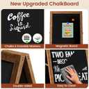 Chezerra A Frame Chalkboard Sign, 40"x20" Extra Large Sidewalk Chalk Board, Wooden Standing ChalkBoards Set with Markers, Double-Sided Magnetic Blackboard for Cafs, Weddings, Party Guide, Brown