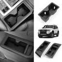 SMABEE 3PCS Cup Holder Inserts for 2024 2025 2026 Toyota Land Cruiser Prado 250 TPE Center Console & Third Row Rear Drink Organizer for Prado J250 LC250 Accessories Interior Black