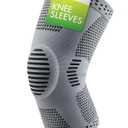 Vita Sleeves For Knees 7-Zone Compression Sleeve Brace | Breathable Lightweight Support for Sore or Stiff Knees in Running, Sports, Workouts | Anti-Slip Grip, Moisture-Wicking (S/M-L/XL) (Small/Medium)