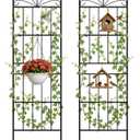 VOXOR Metal Trellis for Climbing Plants Outdoor, 60 * 19.7 Inch Tall Garden Trellis with Black Rustproof Coating, Decorative Rose Trellis for Climbing Roses, Vines, and Flowers, 2 Pack