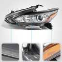 Huray LED Headlight Assembly Fit for Nissan Altima 2016 2017 2018 LH OE Factory Projector Headlamp w/LED DRL Smoked Lens Replacement Left Driver Side
