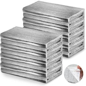 16 Pack 24'' x 48'' Self-Adhesive 2 Car Garage Door Insulation Panels Kit Bulk 0.2' Thick Double Bubble Insulation Set with Adhesive Backing Reflective Aluminum Sheet Radiant Barrier for Attic Wall