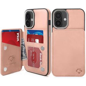 GUERNICA for iPhone 15 Wallet Case with RFID Blocking Card Holder for Women Men, Kickstand Shockproof Phone Case for iPhone 15(6.1"),Rose Gold