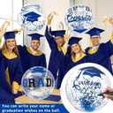 24 Pcs 16 Inch Blue Gold Graduation Inflatable Beach Balls with Air Pump Congrats Grad Sign Activities Beach Ball 2026 Graduation Party Favor Swimming Pool Supplies for Graduates Seniors College
