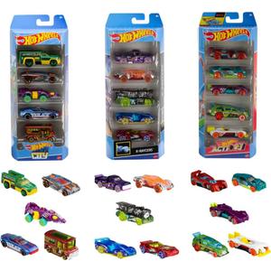 Hot Wheels Toy Cars, Bundle of 15 1:64 Scale Vehicles with 3 Themes: HW City, X-Raycers & Track Pack