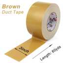 3 Inch Tan Brown Duct Tape Waterproof,Heavy Duty,3 Inch x 60 Yards,9 Mil Industrial Grade Light Brown Duct Tape,No Residue,Strong,Flexible and All Weather,Professional for Indoor & Outdoor Use