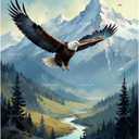 Eagle Flight Paint by Numbers Kit for Adults - DIY Mountain Painting on Canvas, Acrylic Paint Set, Suitable for Beginners, Ideal for Home Decoration or Gifts(16X20IN Framed)