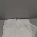 OWENIE White Striped Valances for Windows - Light Filtering Textured Short Sheer Curtains for Kitchen Cafe Bedroom Living Room Small Window, Modern Rod Pocket Semi Sheer Curtain, 2PCS Each 52" Wx14 L